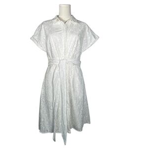 Tinsel White Eyelet Embroidered Dress‎